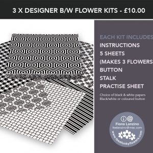 2 x Flower Kits (Designer Black & White)